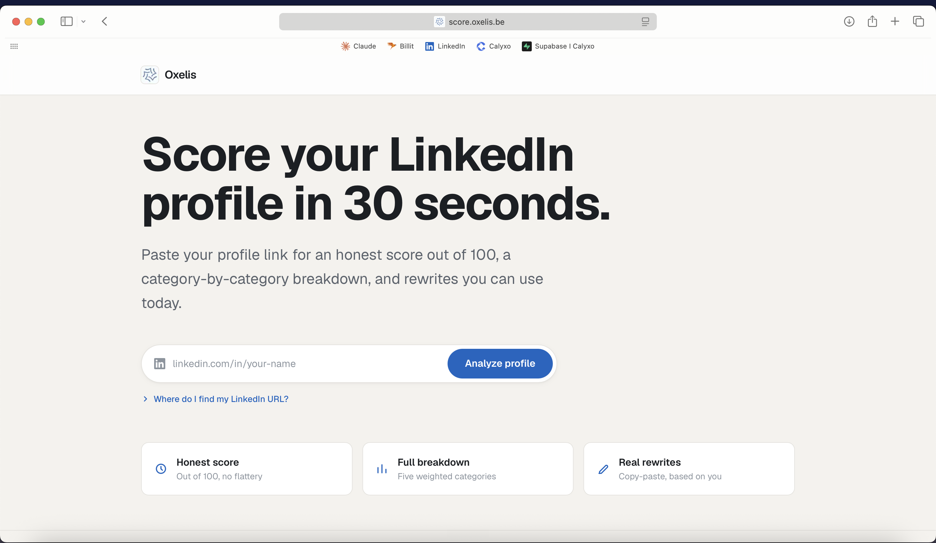 LinkedIn Profile Analyzer — preview
